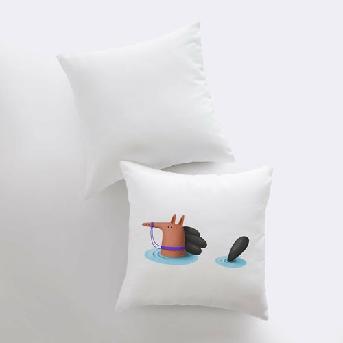 Horse Swimming Pillow | Throw Pillow | Horse Lover | Animal Lover Gift